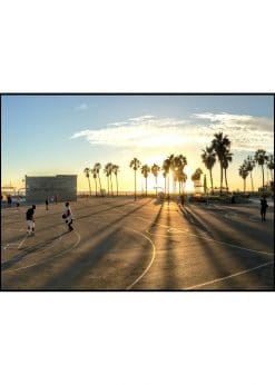 Basketboll In Sunset On Venice Beach