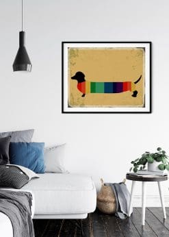 Retro Rainbow Strip Dog